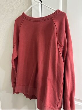 aerie oversized orange Crewneck Sweatshirt